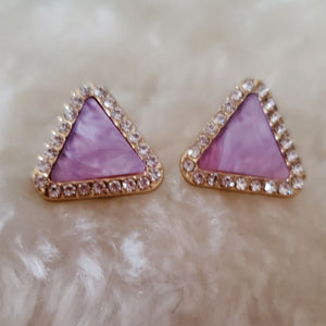 Sterling Silver Triangle Purple Haze Earrings