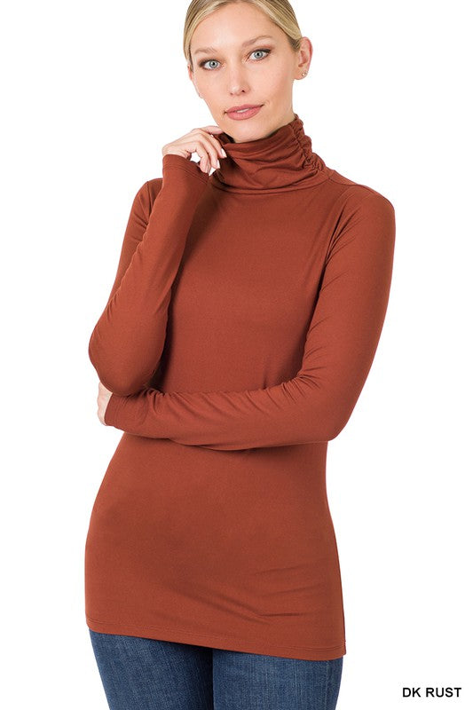 PREMIUM MICROFIBER MOCK NECK TOP