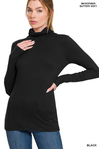 PREMIUM MICROFIBER MOCK NECK TOP