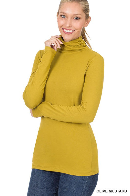 PREMIUM MICROFIBER MOCK NECK TOP