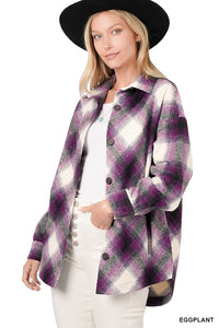 Yarn Dyed Plaid Shacket with Pockets