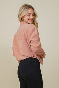 Zoey Distressed Corduroy Shacket