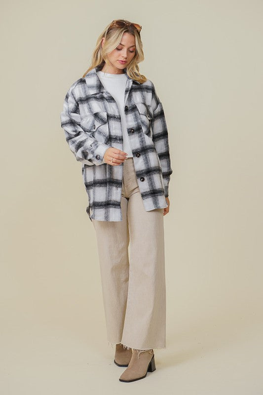 Oversized Plaid Shacket - Multi Colors