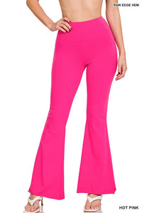 RAW EDGE HEM FLARE YOGA PANTS