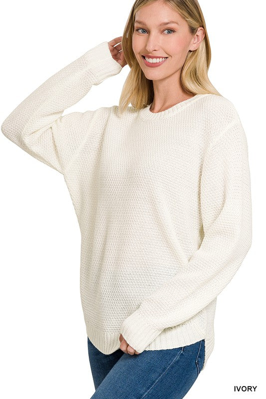 Round Neck Basic Sweater - MULT COLORS