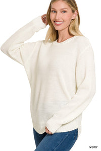 Round Neck Basic Sweater - MULT COLORS