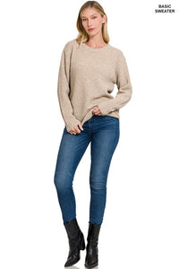 Round Neck Basic Sweater - MULT COLORS