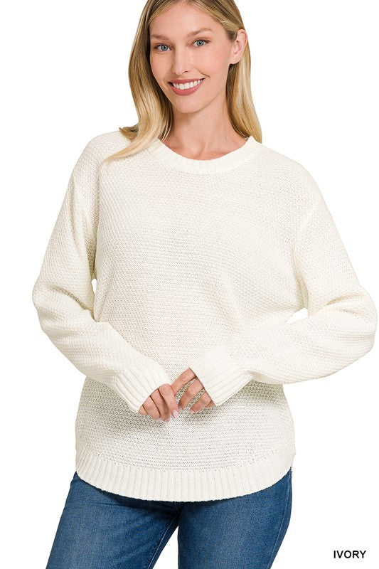 Round Neck Basic Sweater - MULT COLORS