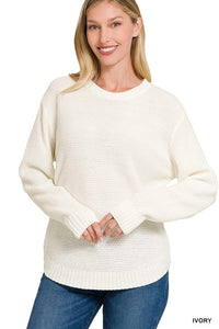 Round Neck Basic Sweater - MULT COLORS