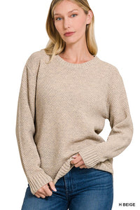 Round Neck Basic Sweater - MULT COLORS