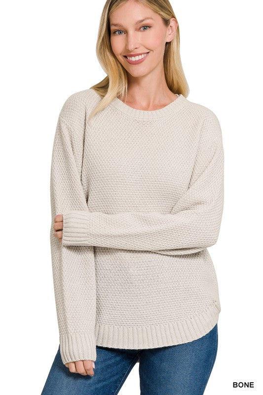 Round Neck Basic Sweater - MULT COLORS