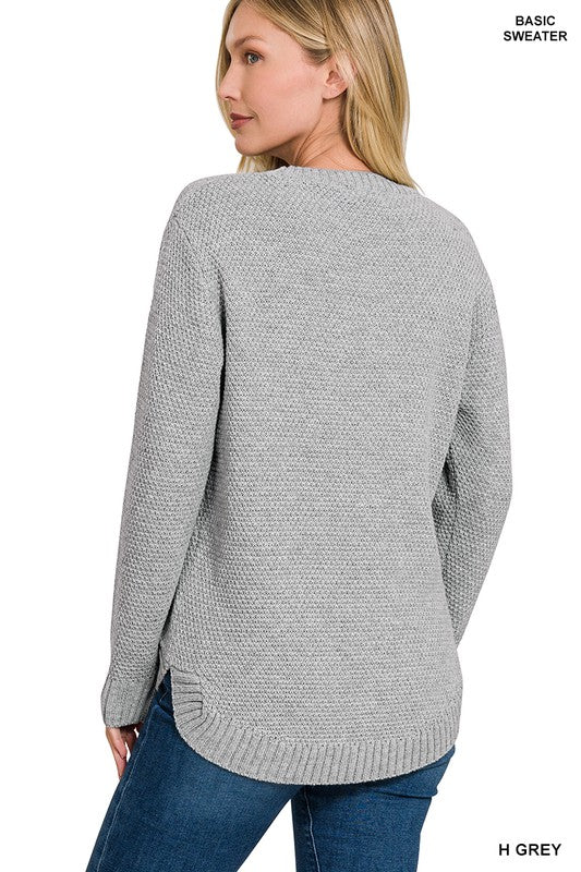 Round Neck Basic Sweater - MULT COLORS