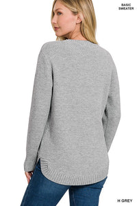 Round Neck Basic Sweater - MULT COLORS