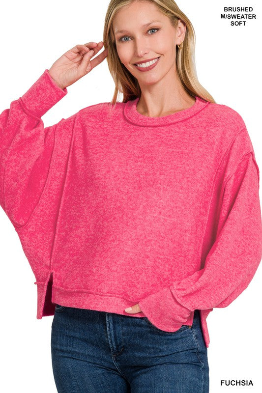 Brushed Melange Hacci Oversized Sweater