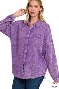 Washed Double Gauze Button Down Shirt