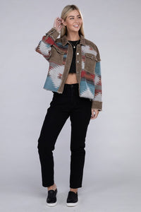 Aztec Print Corduroy Jacket