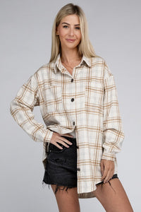 Beige Plaid Shacket