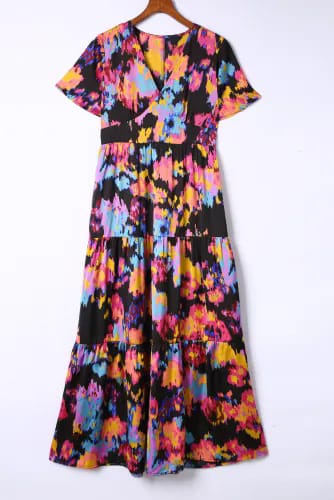 Black Abstract Maxi Dress