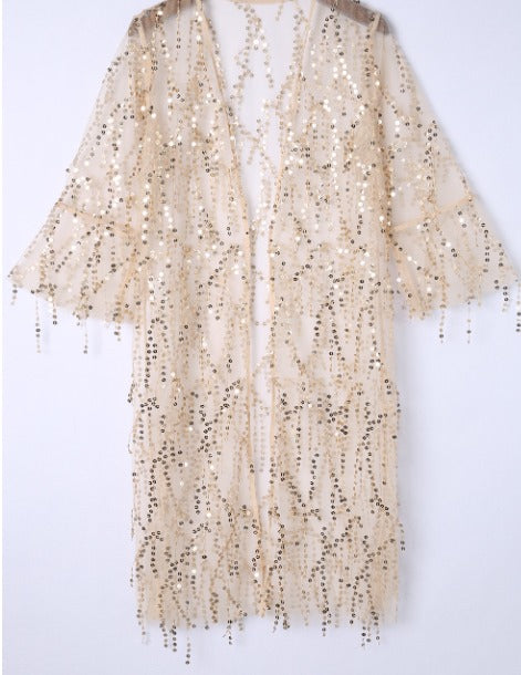 Cream Sequin Kimono Presale