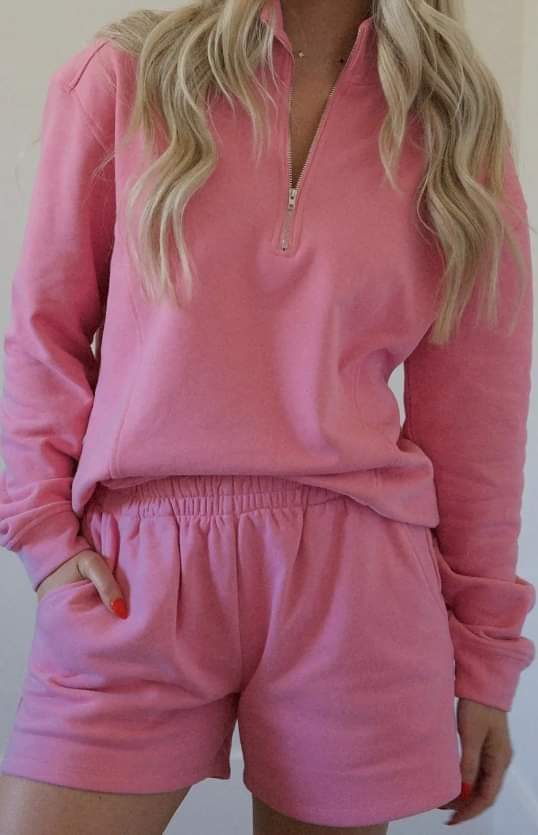 Quarter Zip Long Sleeve and Shorts Set Presale