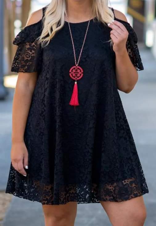 Black Lace Dress Plus Presale