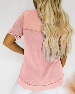 Pink Acid Wash Button Down Top Presale