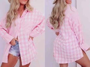 Pink Patchwork Checker Blouse Presale