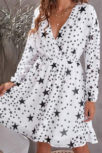 White Star Print Dress Presale