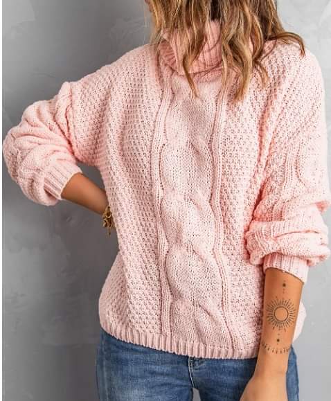 Pink Cable Knit Sweater Presale