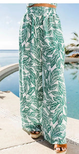 Green Floral Boho Two Piece Set