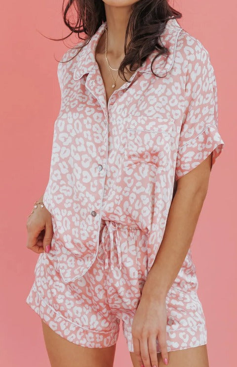 Pink Leopard Satin Set Presale