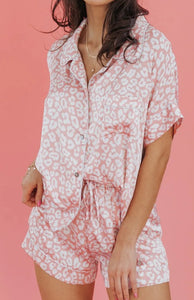 Pink Leopard Satin Set Presale