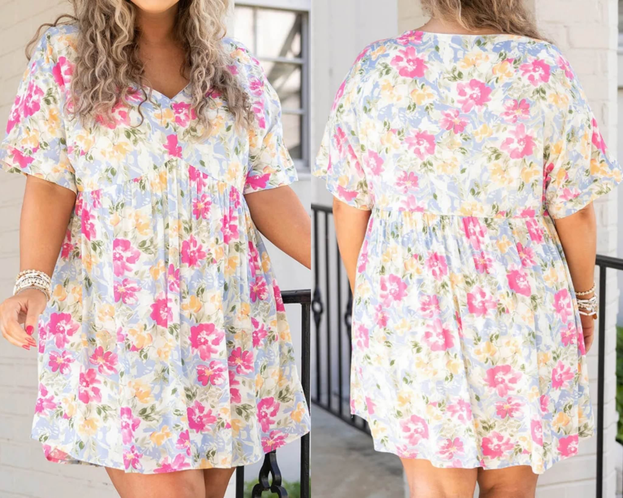 Rose Plus Size Mini Dress Presale