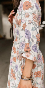 Multi color Floral Smocked Dress Presale