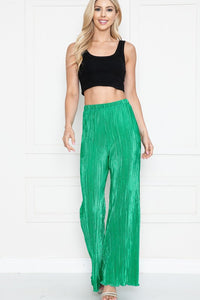 Plus Solid Pleated Satin Relaxed Pants