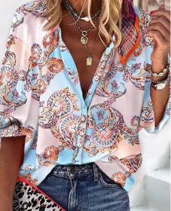 Boho Button Down Paisley Blouse Presale