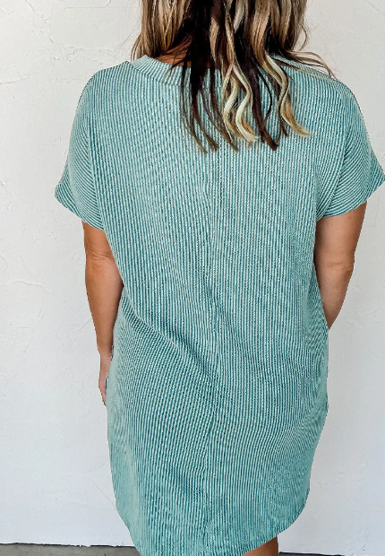 Blue Ribbed Tshirt Dress Presale