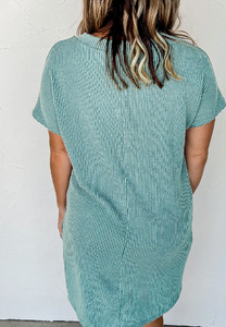Blue Ribbed Tshirt Dress Presale