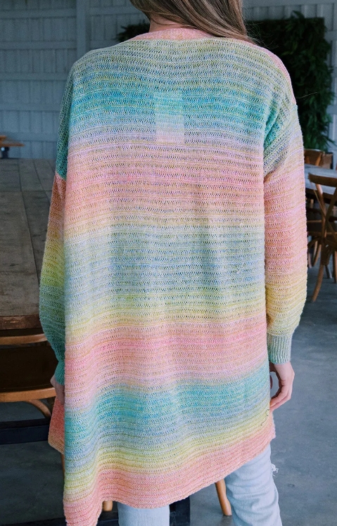Green Gradient Long Sleeve Cardigan Presale