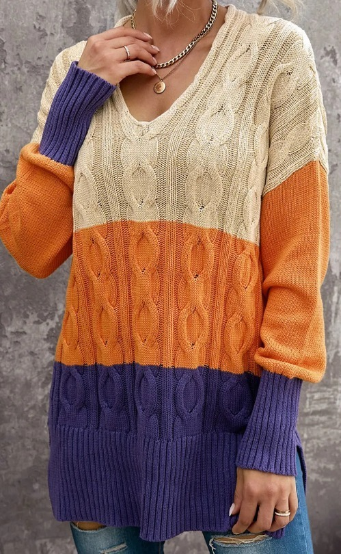 Colorblock Knit Sweater Presale
