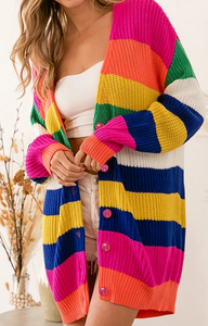 Multi Color Striped Cardi Presale