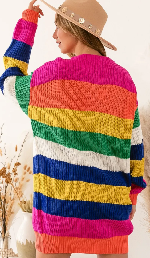 Multi Color Striped Cardi Presale