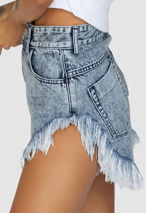 Dark Acid Raw Hem Shorts Presale