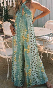 Sky Blue Boho Print Jumpsuit Presale