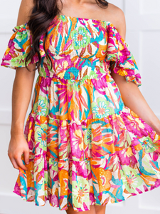 Multi Color Smocked Boho Tiered Dress Presale