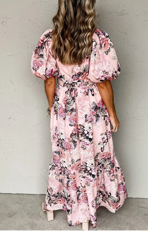 Pink Puff Sleeve Maxi Dress Presale
