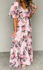 Pink Puff Sleeve Maxi Dress Presale