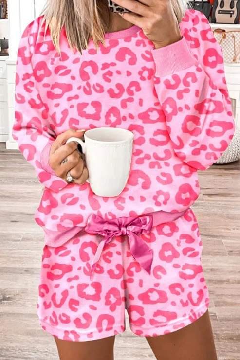 Pink Leopard Two Piece Lounge Set Presale