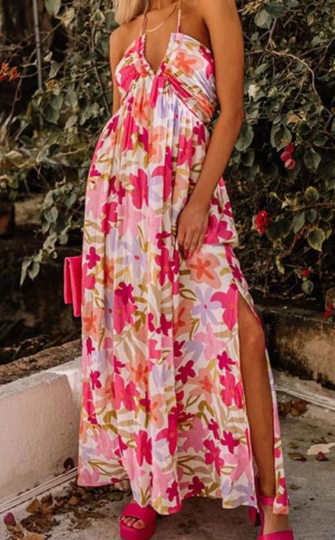 Red Halter Backless Dress Presale