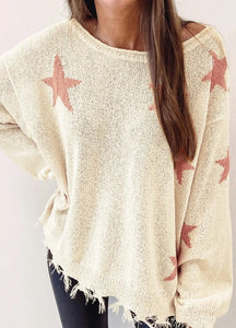 Beige Knit Long Sleeve Sweater Presale